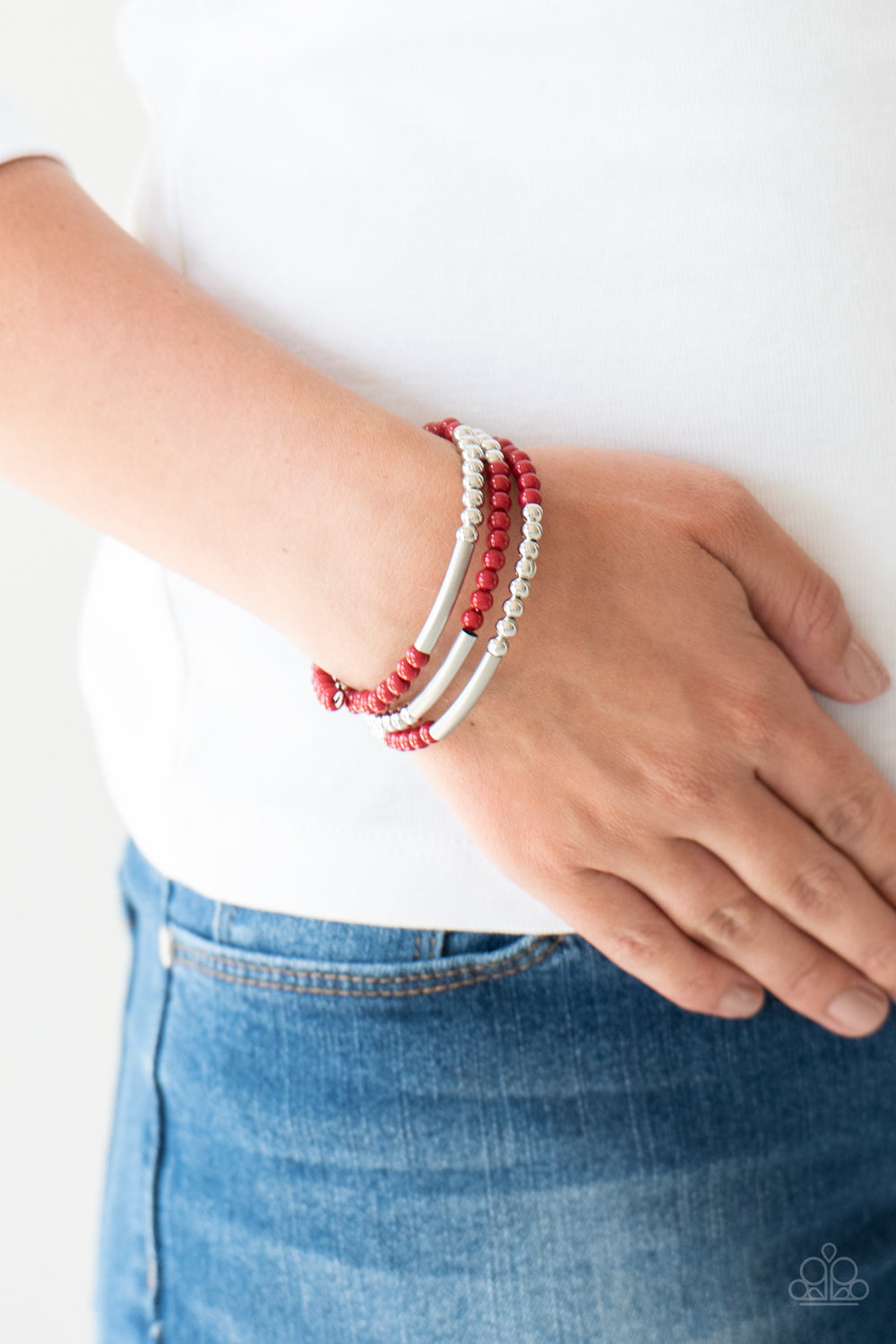 Paparazzi Bracelet ~ Tourist Trap - Red