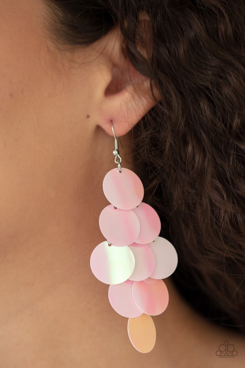 Paparazzi Earring ~ Mermaid Shimmer - Pink
