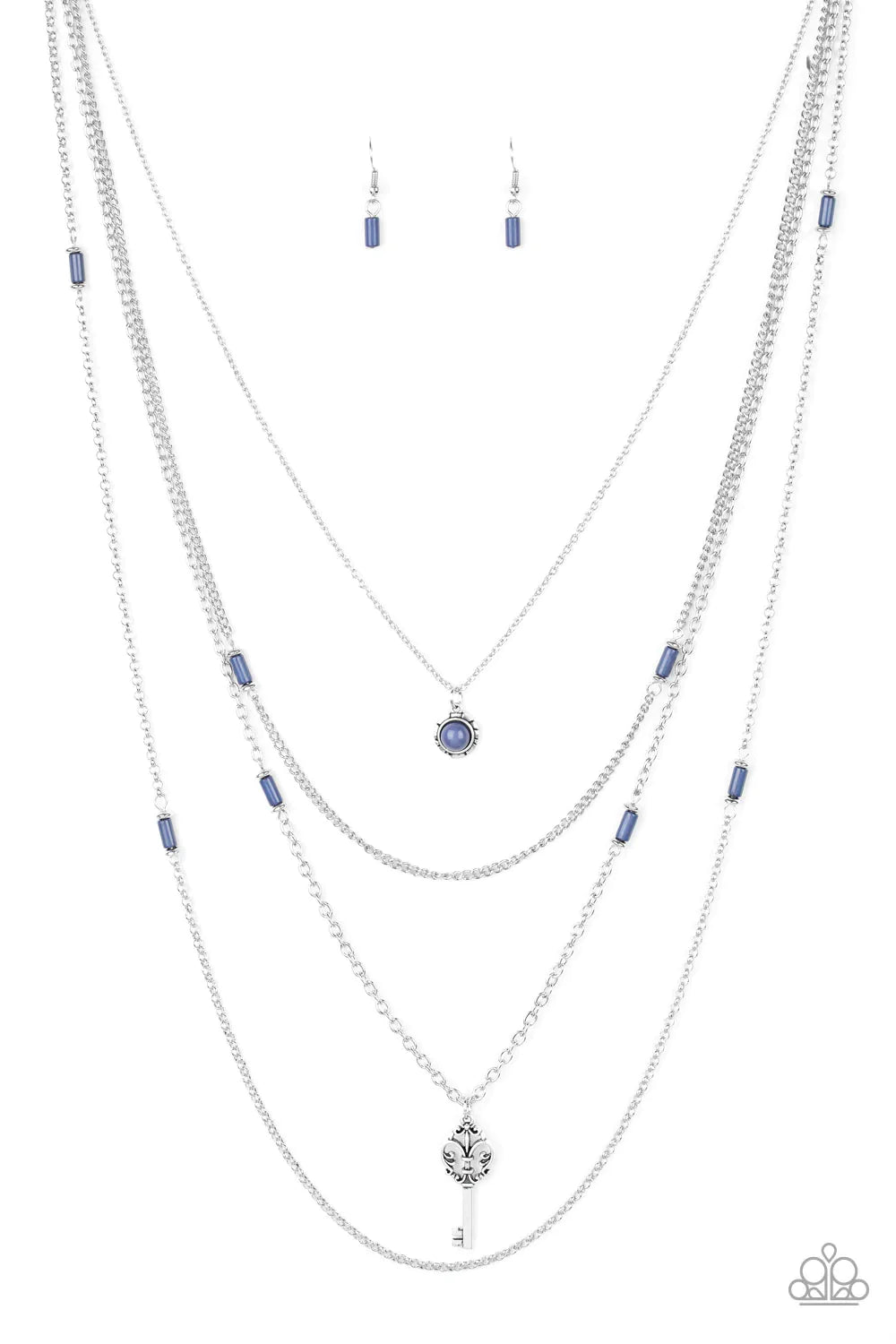 Paparazzi Necklace ~ Key Keynote - Blue