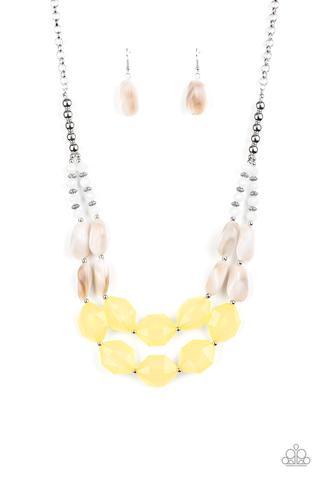 Paparazzi Necklace ~ Seacoast Sunset - Yellow